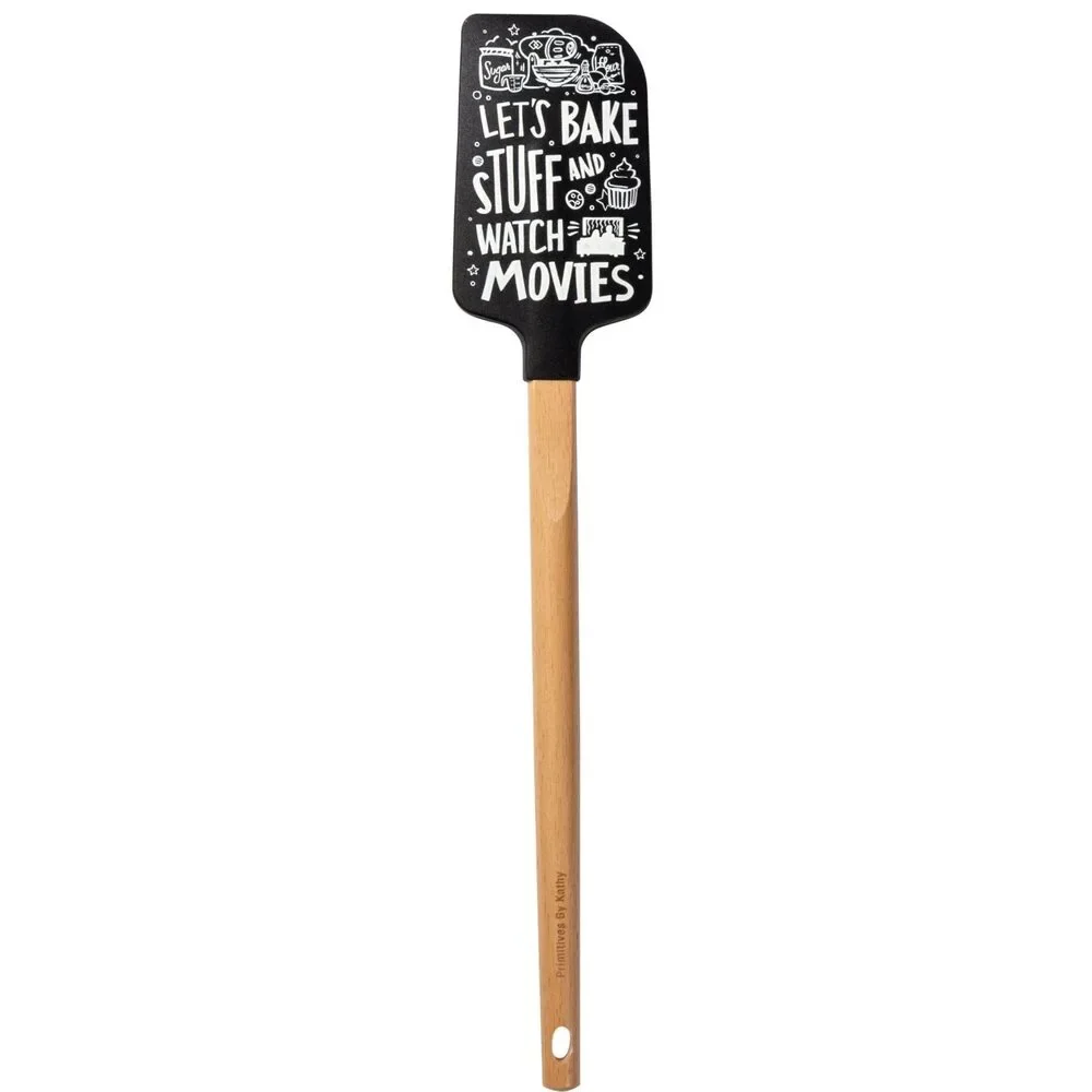 Let’s Bake Stuff and Watch Movies Silicone Spatula with Wooden Handle | Heat Re